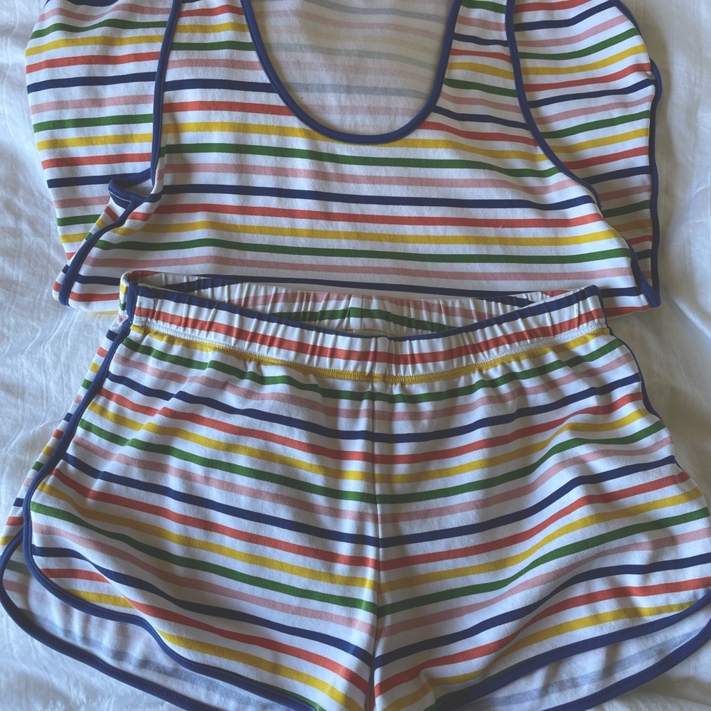 Rainbow Stripe Tank Top Pajama Set from LAKE